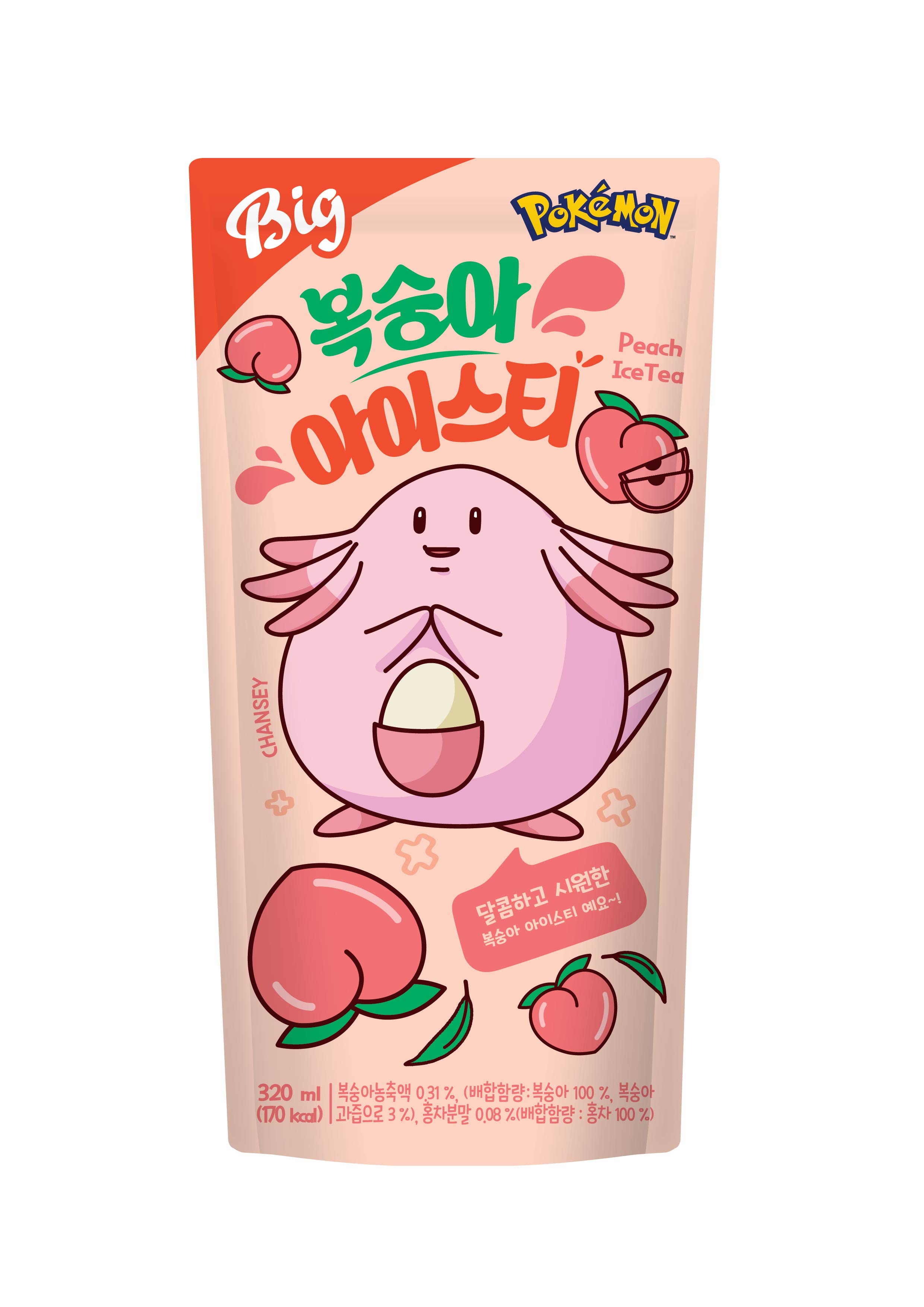 [포켓몬] 빅 복숭아아이스티 (320ml 40팩입) / 한정판